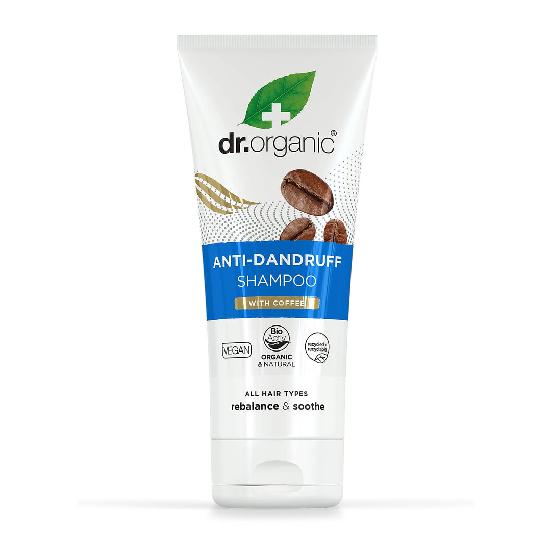 DR.ORGANIC Przeciwłupieżowy szampon z organicznym ekstraktem z kawy i olejkiem miętowym 200ml