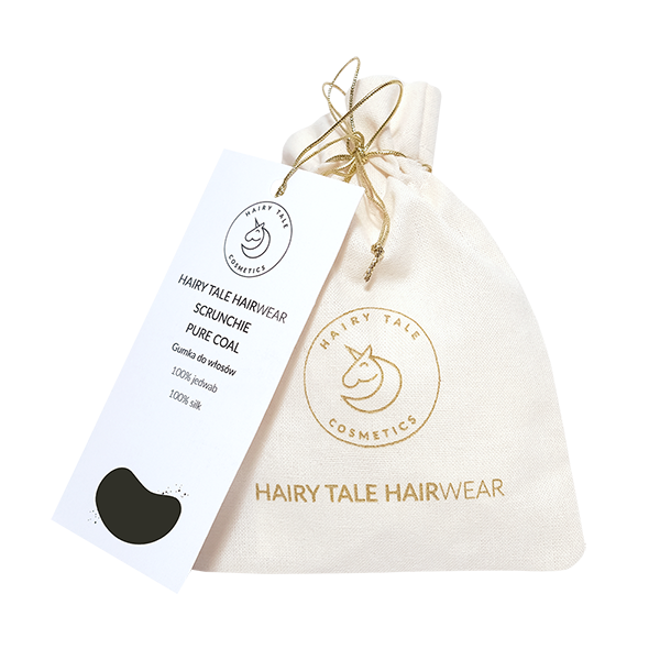 HAIRY TALE HAIRWEAR Scrunchie PURE COAL - Silk scrunchie