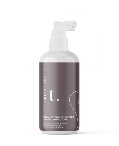 Outlet! SKIN SCIENCE Trichologic Specjalistyczne senolityczne serum do skóry głowy indukujące wzrost włosów, wzmacniające włosy i opóźniające siwienie 200ml Krotki termin ważności: 11/25