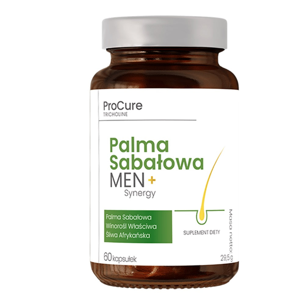 PRO CURE Tricholine Palma Sabałowa MEN + Synergy Suplement diety 60 kapsułek