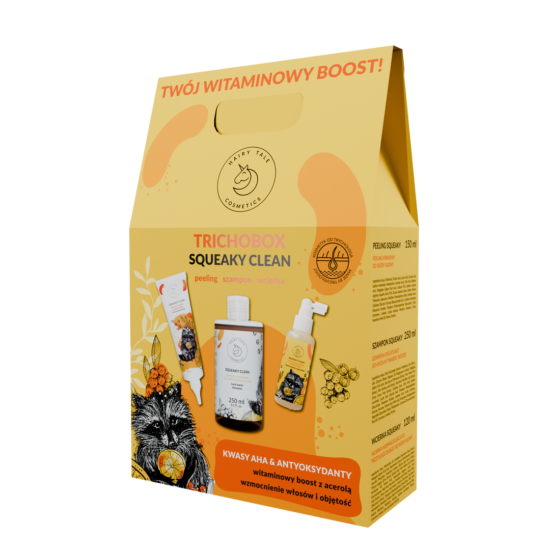 HAIRY TALE COSMETICS zestaw Trichobox Squeaky Clean: Peeling + Szampon + Wcierka