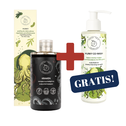 ZESTAW HAIRY TALE COSMETICS KRAKEN szampon trychologiczny, MURKY peeling + MURKY co-wash GRATIS