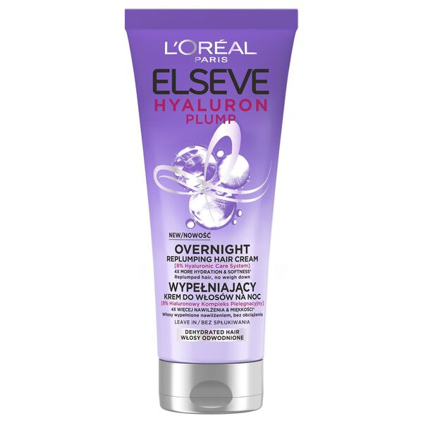L'OREAL Elseve Hyaluron Plump wypełniający krem do włosów na noc bez spłukiwania 200 ml
