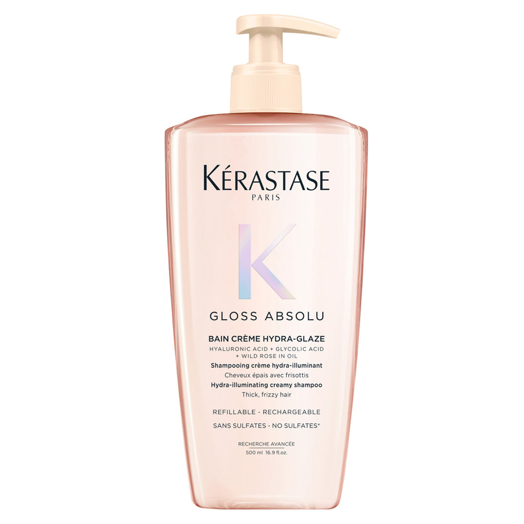 Kérastase Gloss Absolu Bain Crème Hydra-Glaze wzbogacony szampon do włosów grubych z tendencją do puszenia 500ml