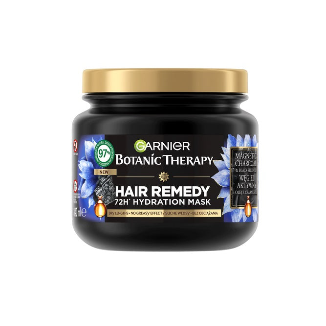 GARNIER Botanic Therapy Hair Remedy Aktywny węgiel i olej z czarnuszki maska nawilżająca 340ml