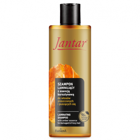 JANTAR Gold Szampon laminujący - z esencją bursztynową do włosów zniszczonych i puszących się  300ml