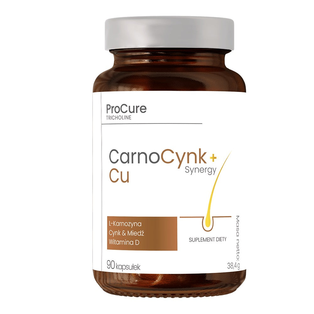 PRO CURE Tricholine CarnoCynk + Cu Synergy Suplement diety 90 kapsułek